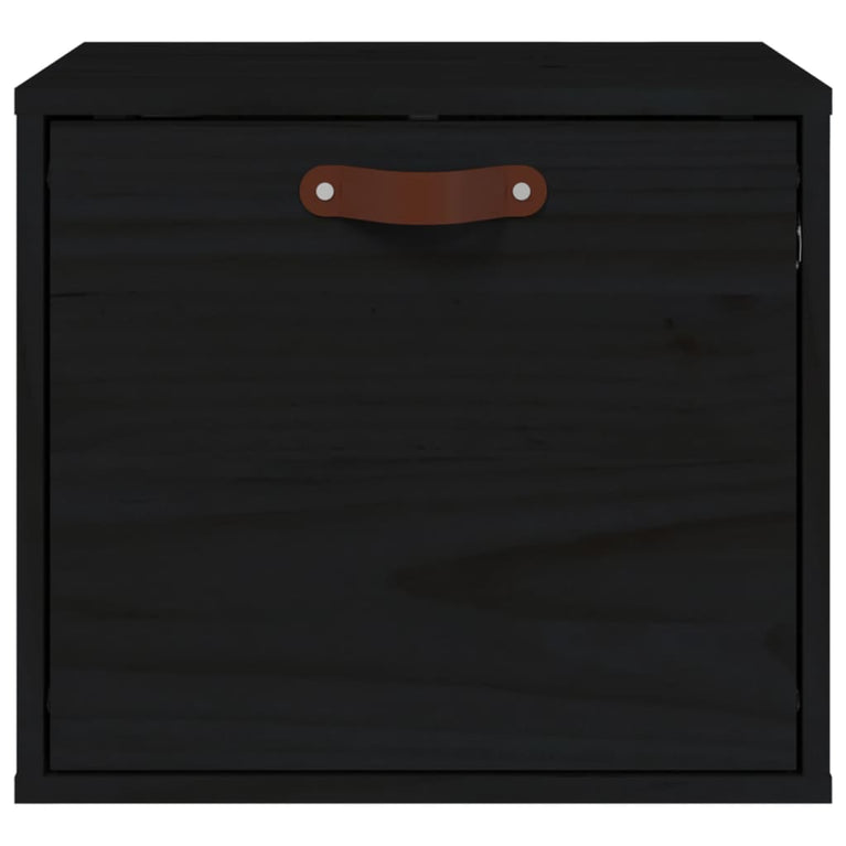 Wandkast 40x30x35 cm massief grenenhout zwart MeubelReus