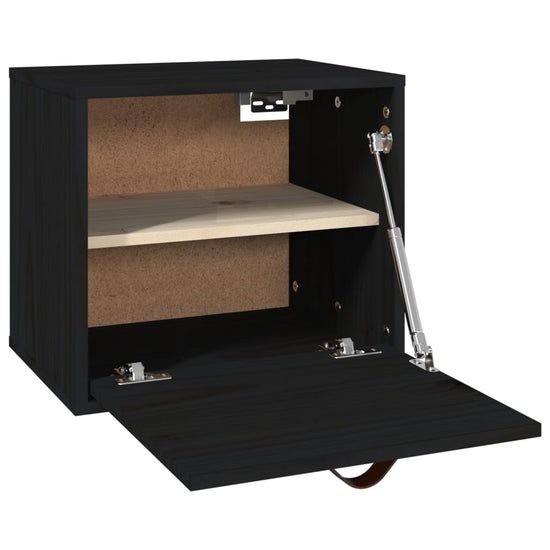 Wandkast 40x30x35 cm massief grenenhout zwart MeubelReus