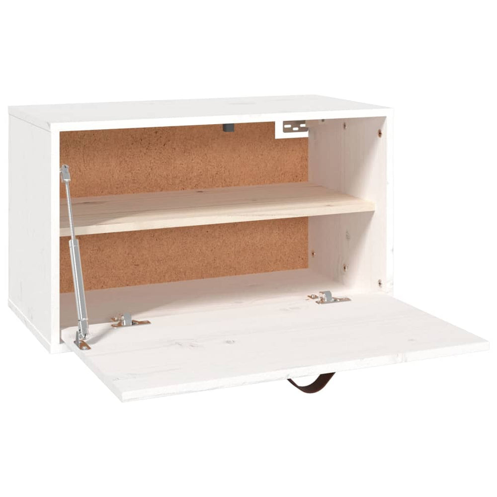 Wandkast 60x30x35 cm massief grenenhout wit MeubelReus
