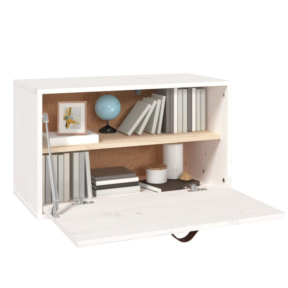 Wandkast 60x30x35 cm massief grenenhout wit MeubelReus