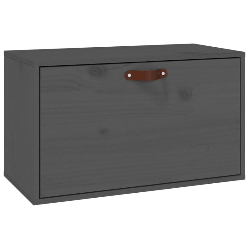 Wandkast 60x30x35 cm massief grenenhout grijs MeubelReus