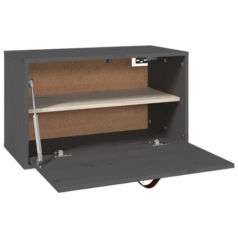 Wandkast 60x30x35 cm massief grenenhout grijs MeubelReus