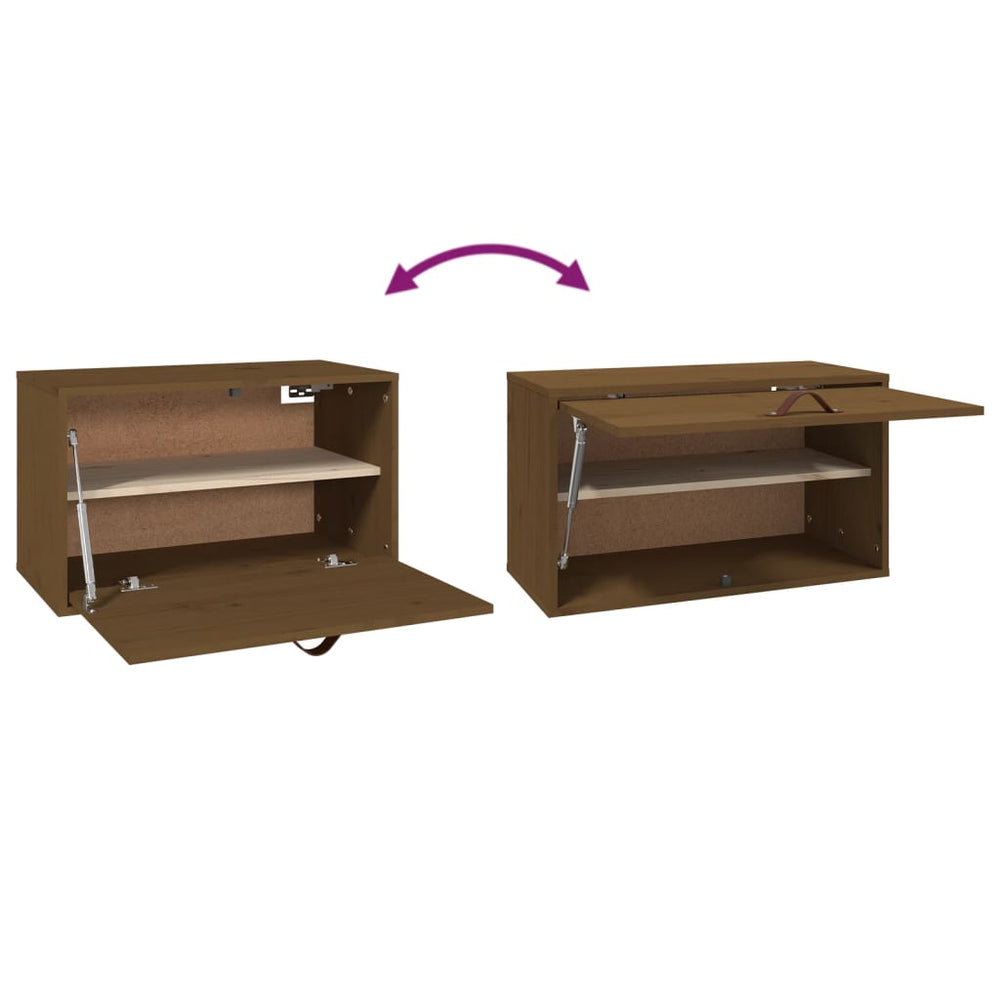 Wandkast 60x30x35 cm massief grenenhout honingbruin MeubelReus
