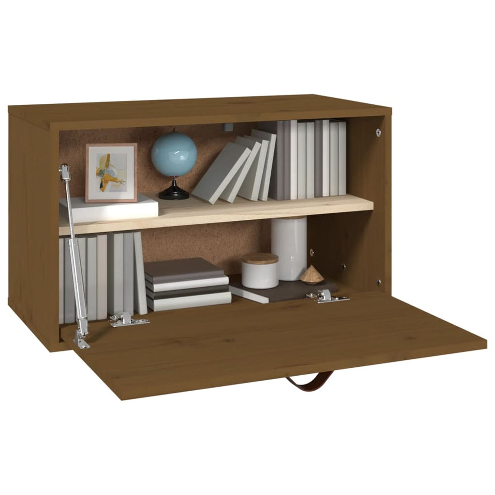 Wandkast 60x30x35 cm massief grenenhout honingbruin MeubelReus