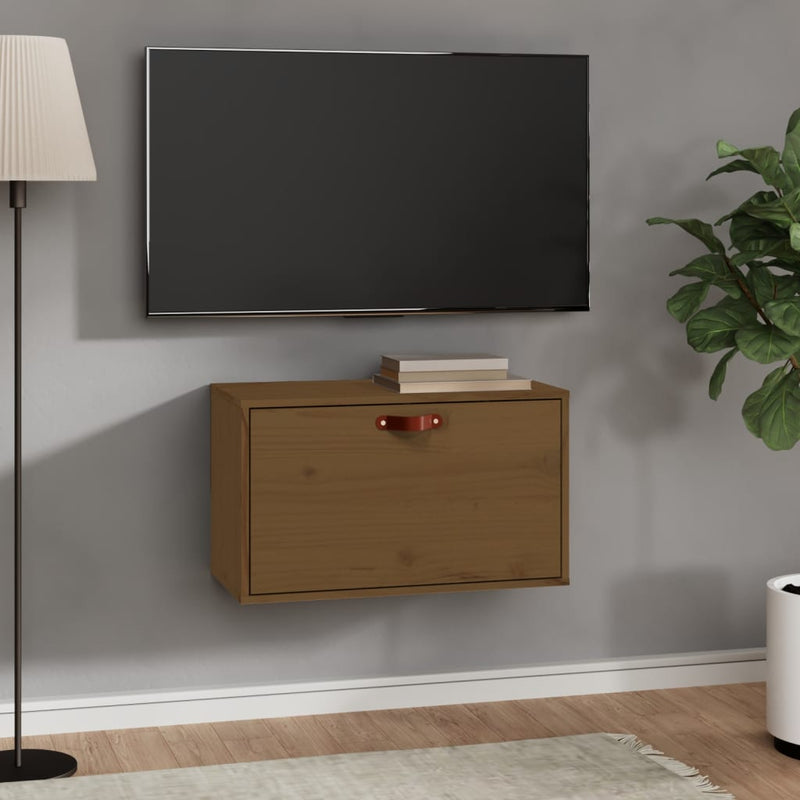Wandkast 60x30x35 cm massief grenenhout honingbruin MeubelReus