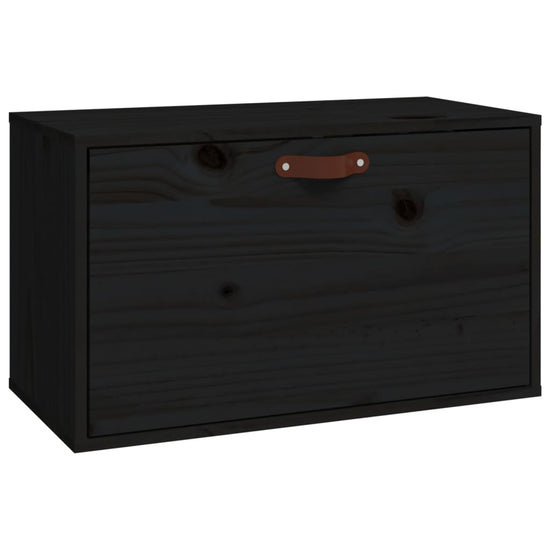 Wandkast 60x30x35 cm massief grenenhout zwart MeubelReus