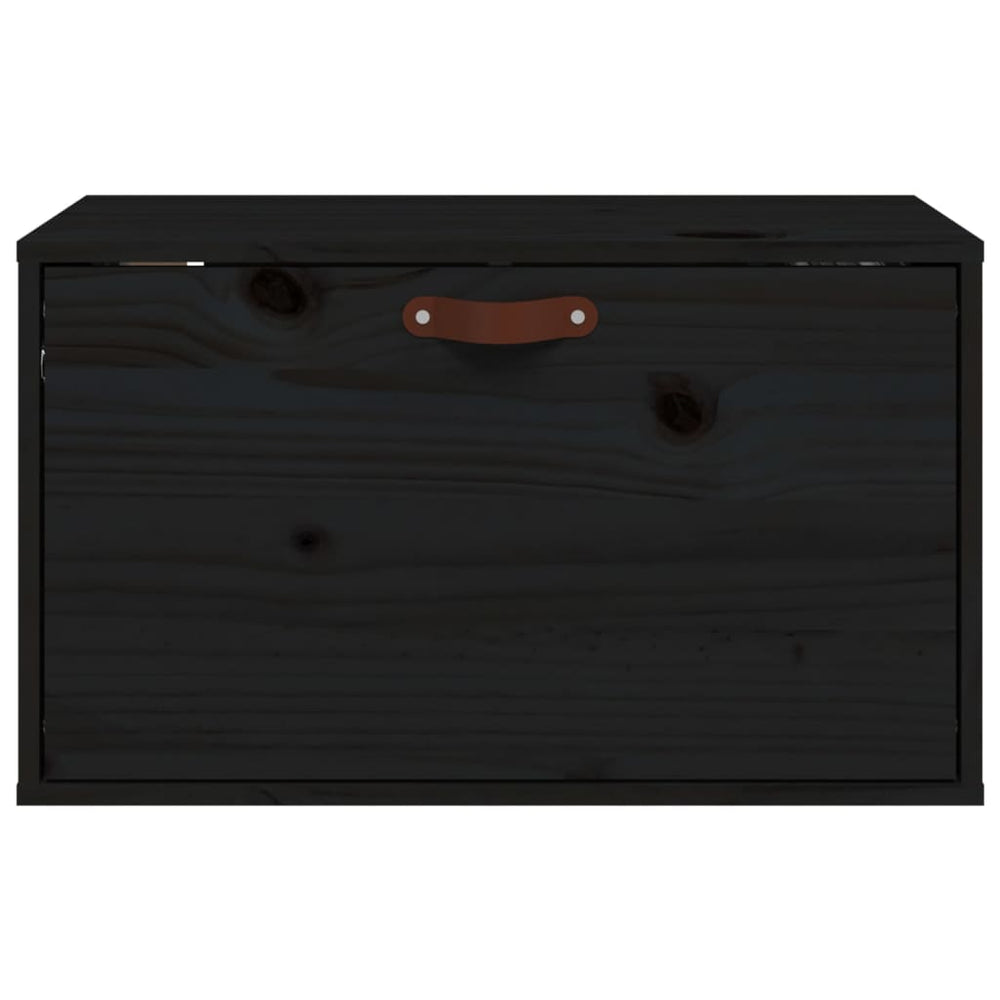 Wandkast 60x30x35 cm massief grenenhout zwart MeubelReus