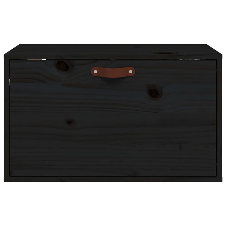 Wandkast 60x30x35 cm massief grenenhout zwart MeubelReus