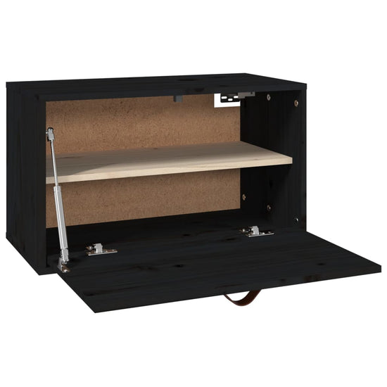 Wandkast 60x30x35 cm massief grenenhout zwart MeubelReus