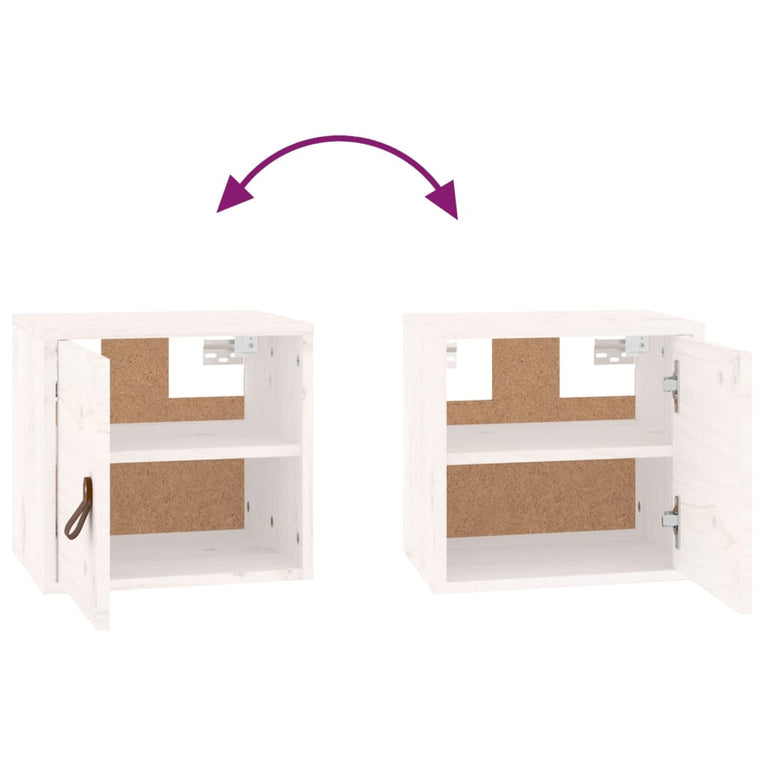 Wandkast 31,5x30x30 cm massief grenenhout wit MeubelReus