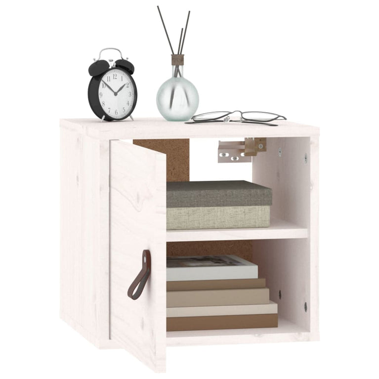 Wandkast 31,5x30x30 cm massief grenenhout wit MeubelReus