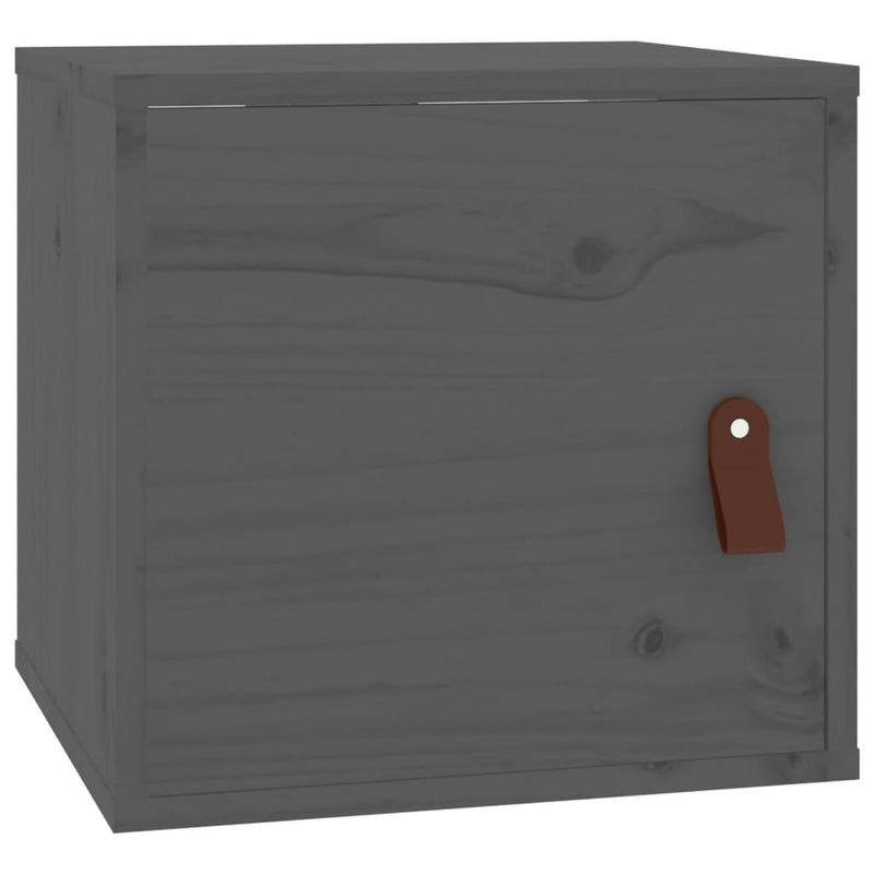 Wandkast 31,5x30x30 cm massief grenenhout grijs MeubelReus
