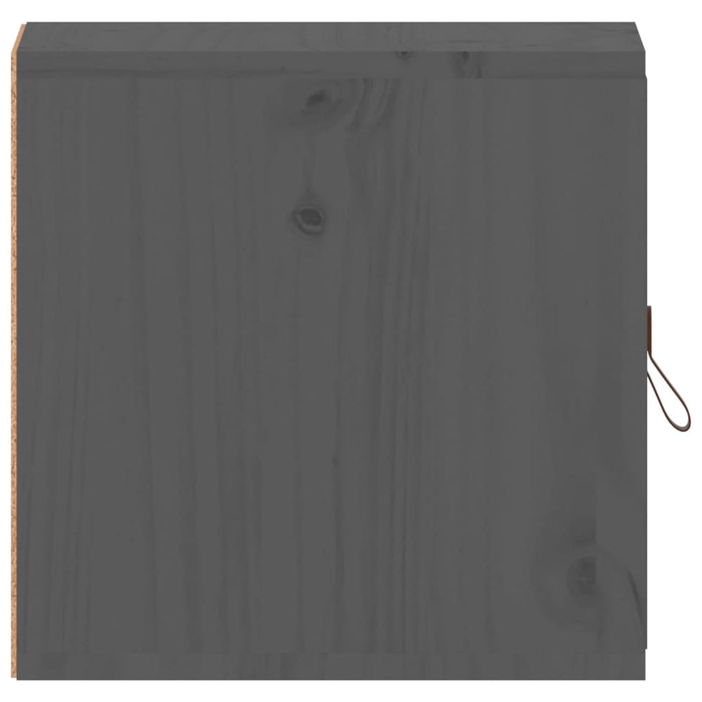 Wandkast 31,5x30x30 cm massief grenenhout grijs MeubelReus