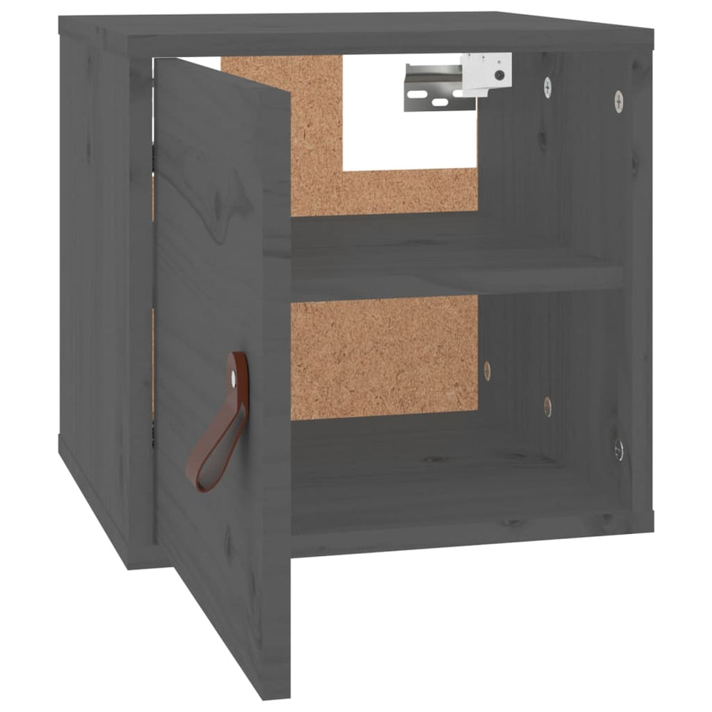 Wandkast 31,5x30x30 cm massief grenenhout grijs MeubelReus