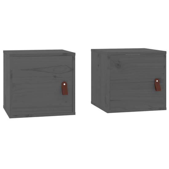 Wandkasten 2 st 31,5x30x30 cm massief grenenhout grijs MeubelReus