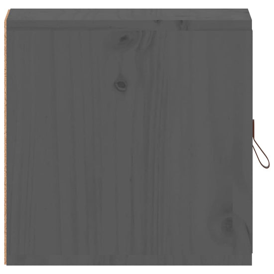 Wandkasten 2 st 31,5x30x30 cm massief grenenhout grijs MeubelReus