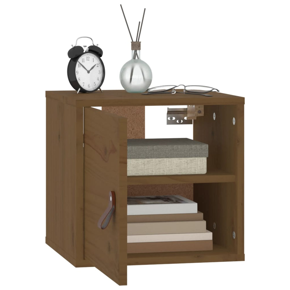 Wandkast 31,5x30x30 cm massief grenenhout honingbruin MeubelReus