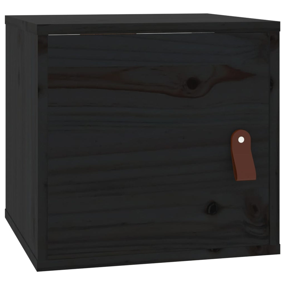 Wandkast 31,5x30x30 cm massief grenenhout zwart MeubelReus