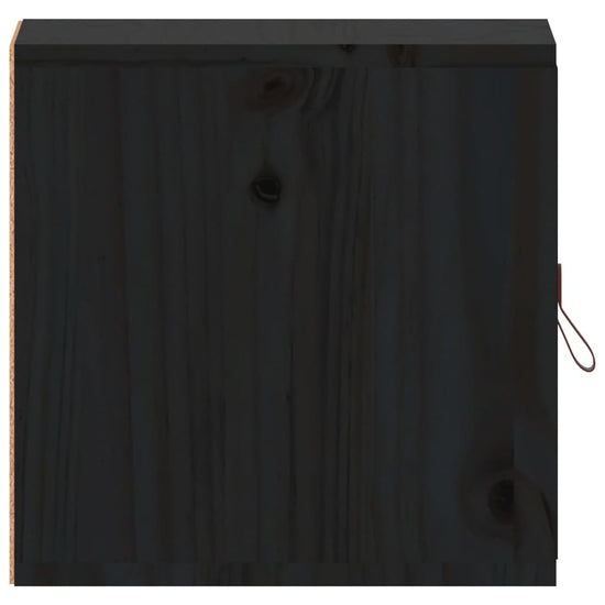Wandkast 31,5x30x30 cm massief grenenhout zwart MeubelReus