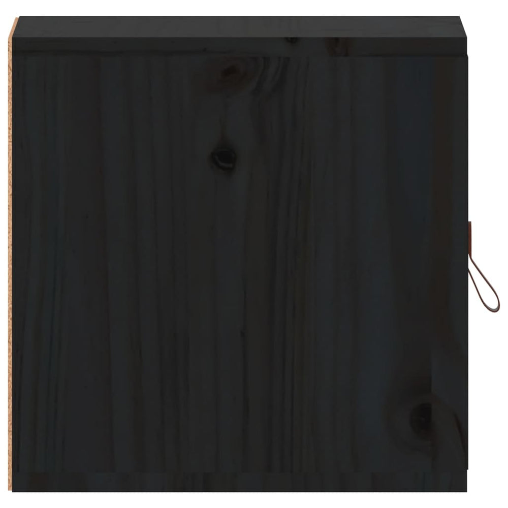 Wandkasten 2 st 31,5x30x30 cm massief grenenhout zwart MeubelReus