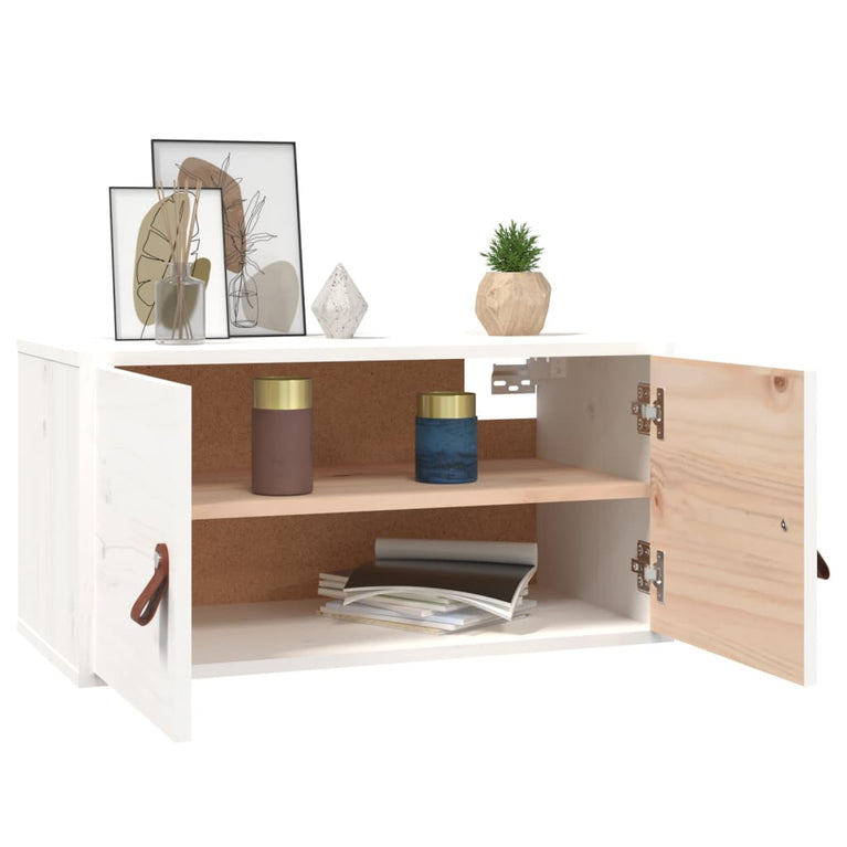 Wandkast 60x30x30 cm massief grenenhout wit MeubelReus