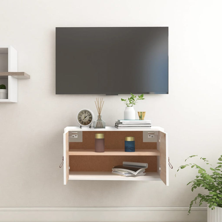 Wandkast 60x30x30 cm massief grenenhout wit MeubelReus