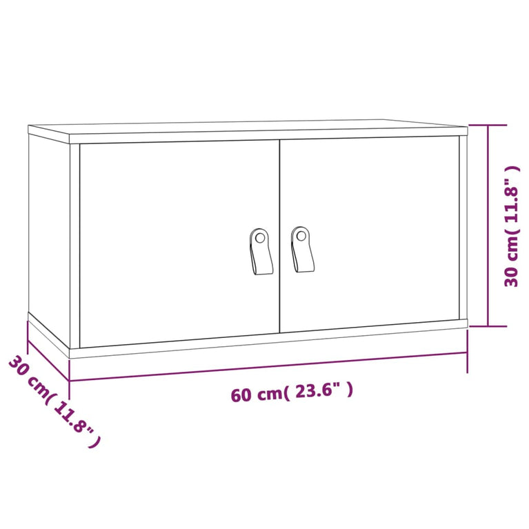 Wandkast 60x30x30 cm massief grenenhout wit MeubelReus