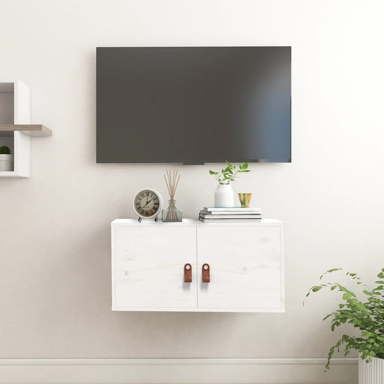 Wandkast 60x30x30 cm massief grenenhout wit MeubelReus