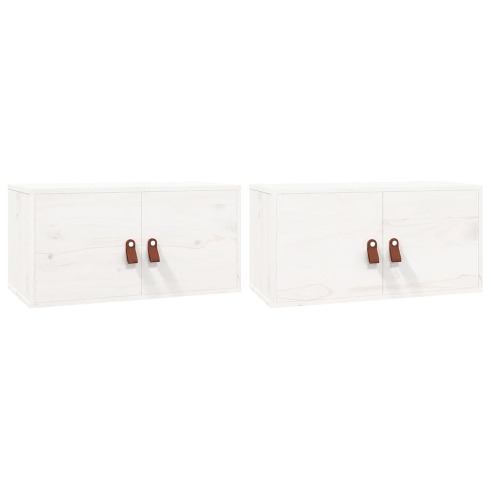 Wandkasten 2 st 60x30x30 cm massief grenenhout wit MeubelReus
