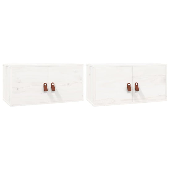 Wandkasten 2 st 60x30x30 cm massief grenenhout wit MeubelReus