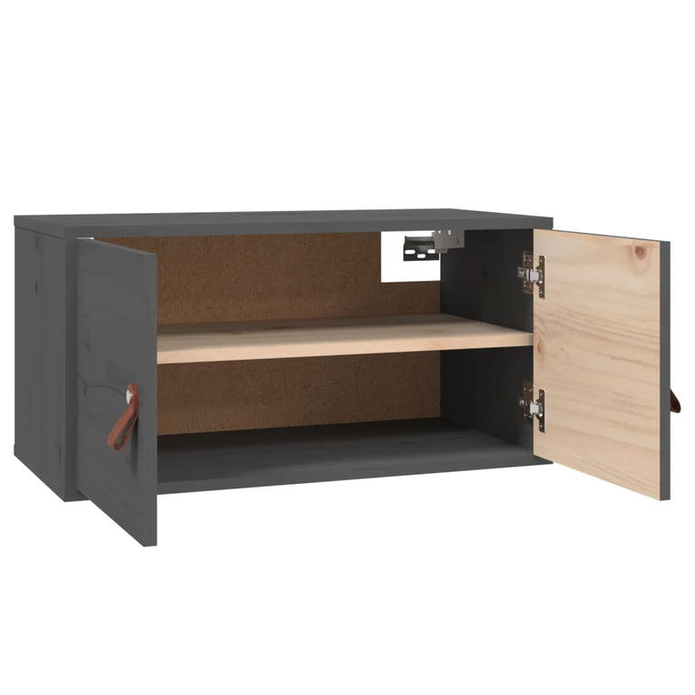 Wandkast 60x30x30 cm massief grenenhout grijs MeubelReus