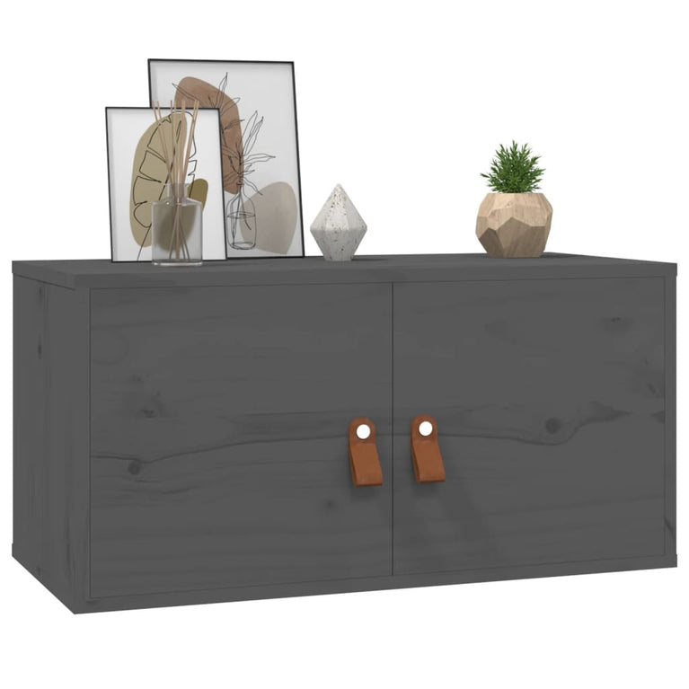 Wandkast 60x30x30 cm massief grenenhout grijs MeubelReus