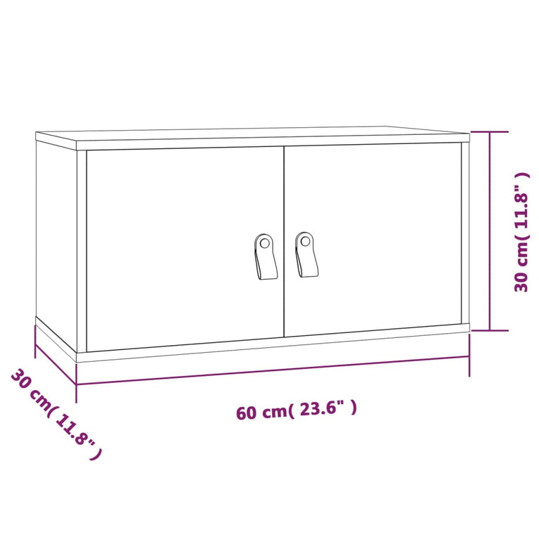 Wandkast 60x30x30 cm massief grenenhout grijs MeubelReus