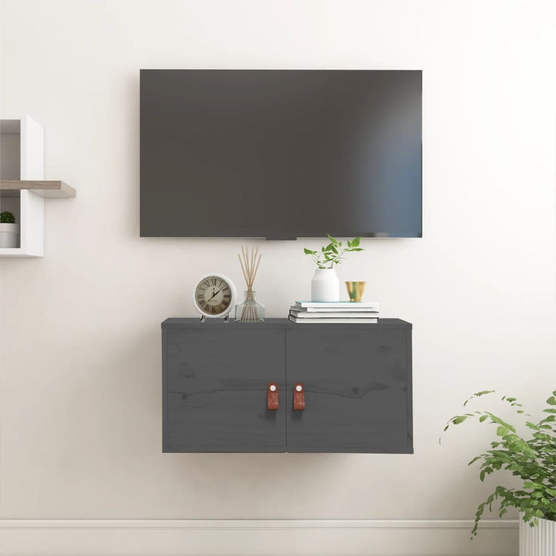Wandkast 60x30x30 cm massief grenenhout grijs MeubelReus