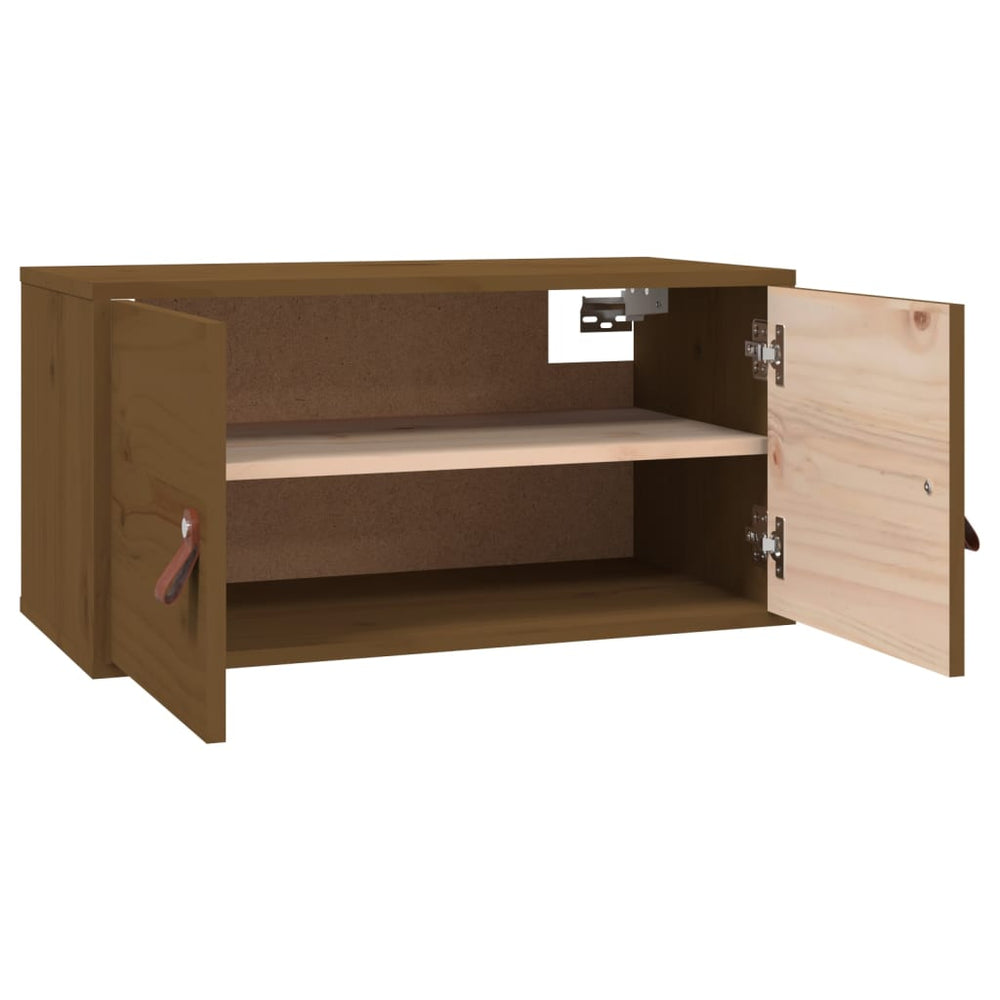 Wandkast 60x30x30 cm massief grenenhout honingbruin MeubelReus