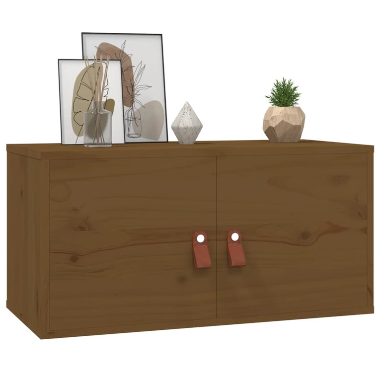 Wandkast 60x30x30 cm massief grenenhout honingbruin MeubelReus