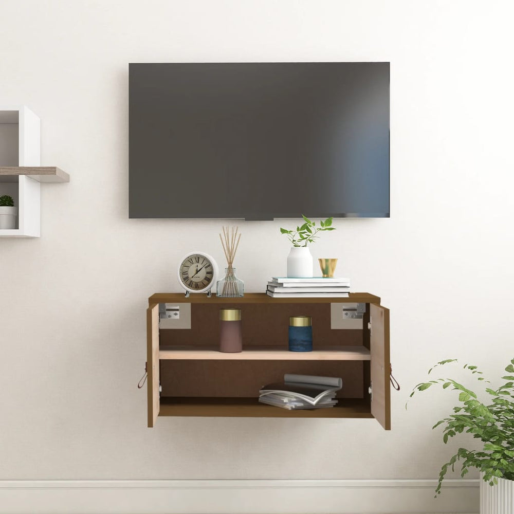 Wandkast 60x30x30 cm massief grenenhout honingbruin MeubelReus