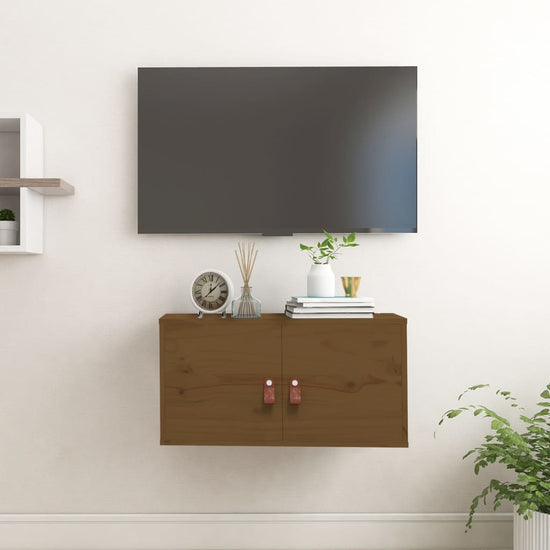 Wandkast 60x30x30 cm massief grenenhout honingbruin MeubelReus