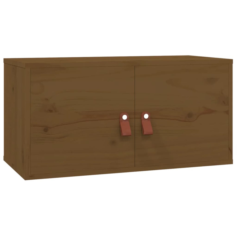 Wandkasten 2 st 60x30x30 cm massief grenenhout honingbruin MeubelReus