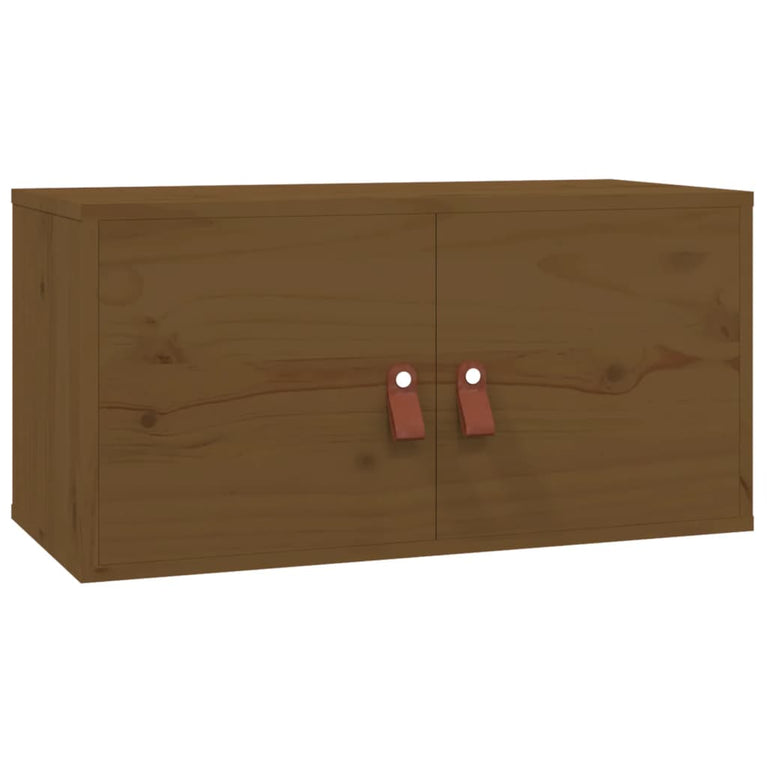 Wandkasten 2 st 60x30x30 cm massief grenenhout honingbruin MeubelReus