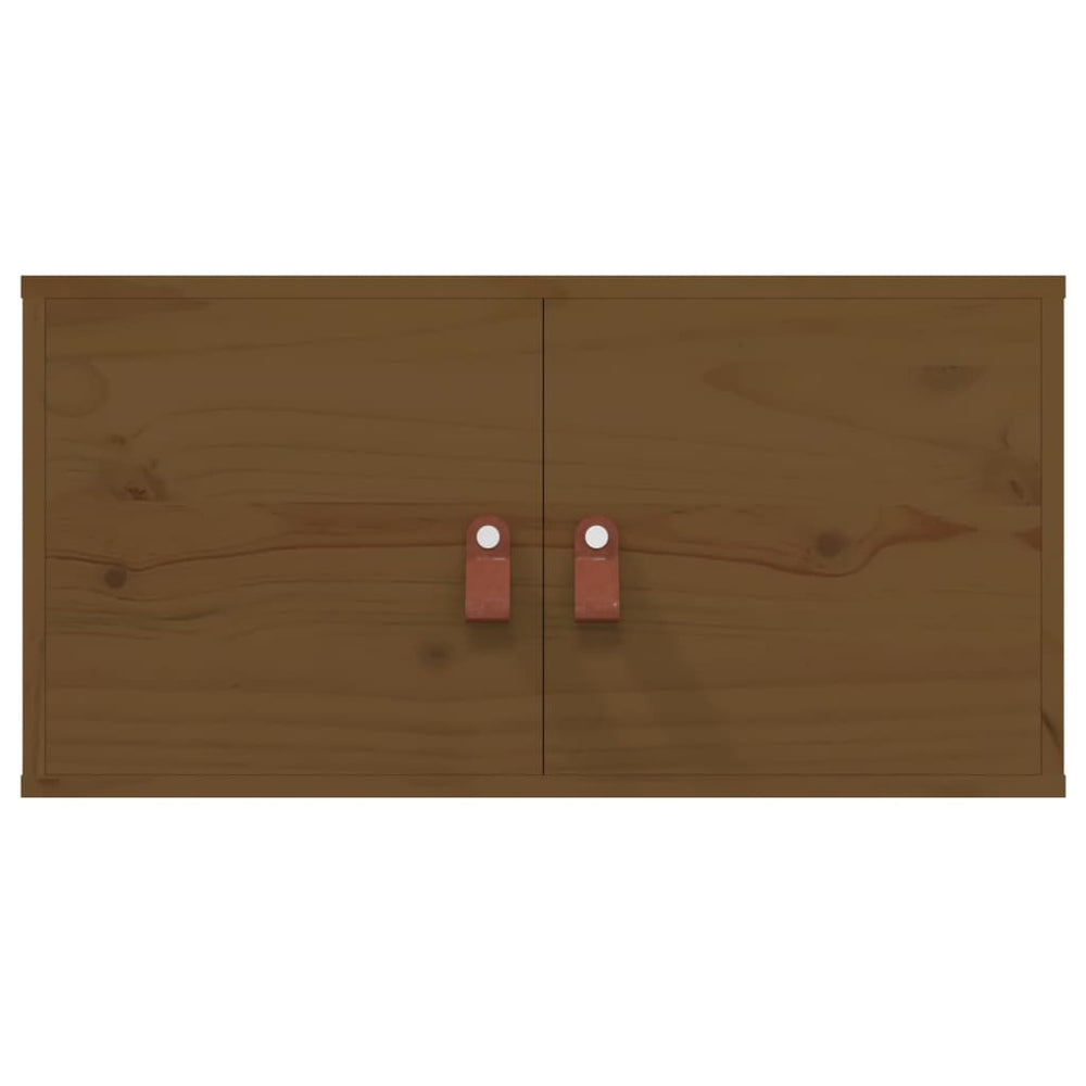 Wandkasten 2 st 60x30x30 cm massief grenenhout honingbruin MeubelReus