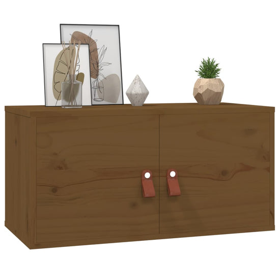 Wandkasten 2 st 60x30x30 cm massief grenenhout honingbruin MeubelReus