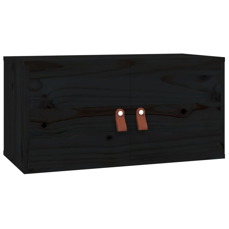 Wandkast 60x30x30 cm massief grenenhout zwart MeubelReus