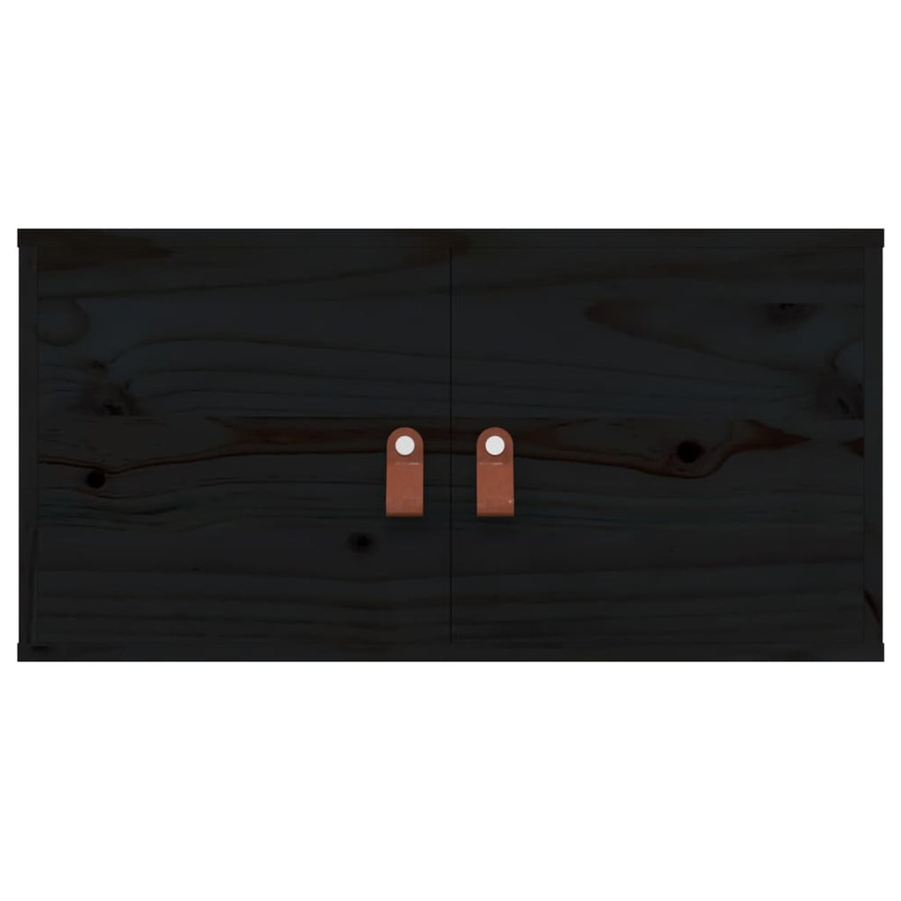 Wandkast 60x30x30 cm massief grenenhout zwart MeubelReus