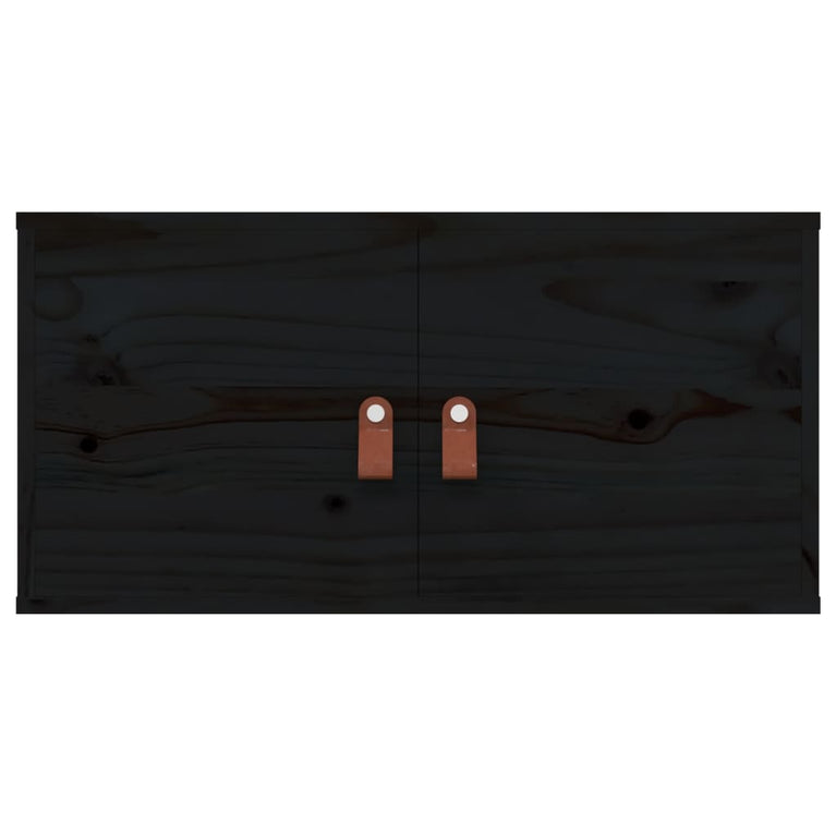 Wandkast 60x30x30 cm massief grenenhout zwart MeubelReus