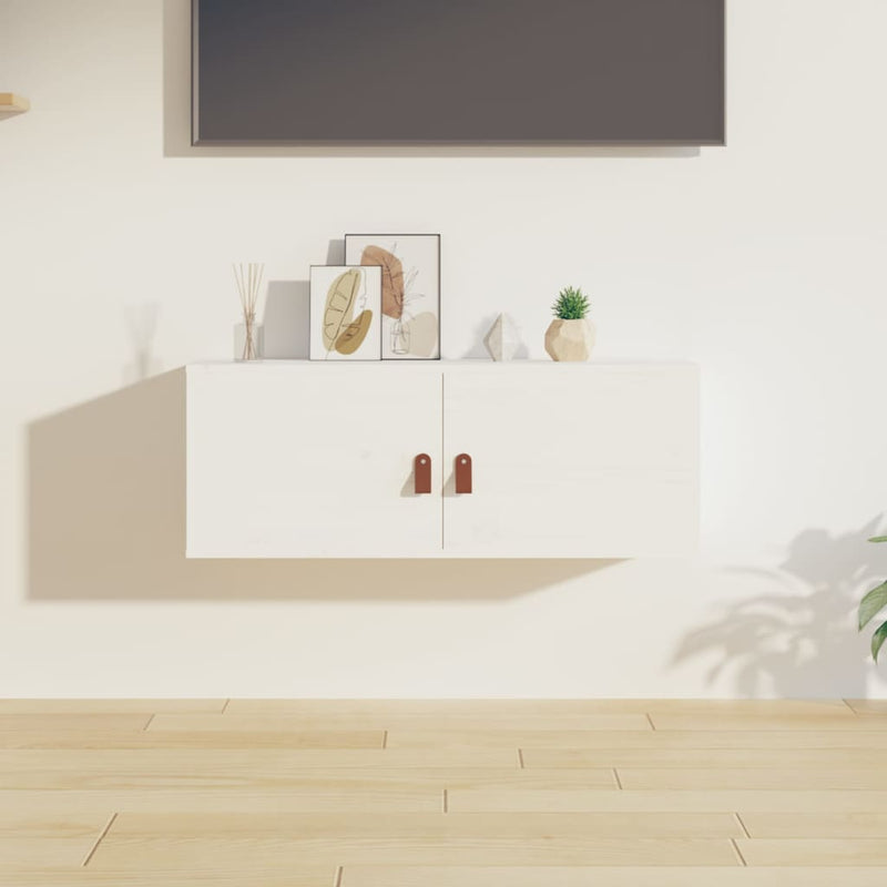 Wandkast 80x30x30 cm massief grenenhout wit MeubelReus