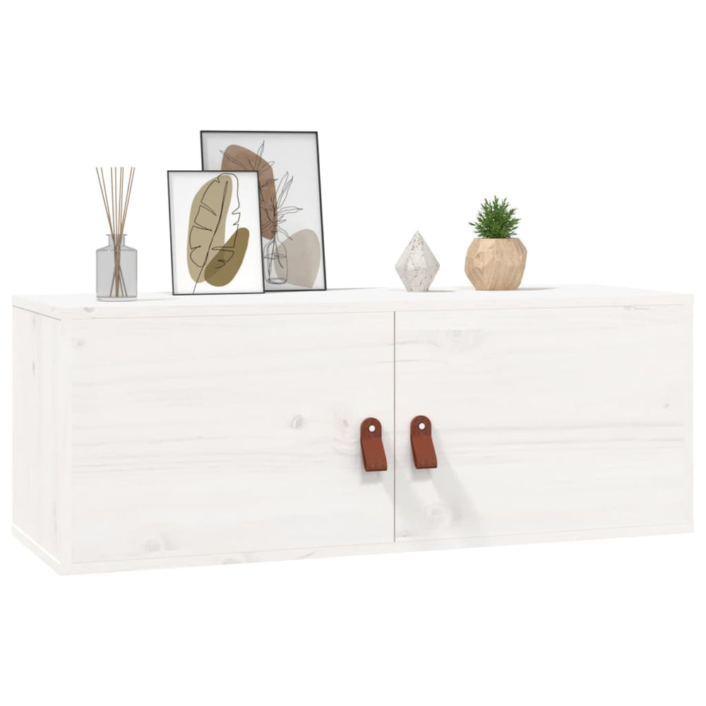 Wandkasten 2 st 80x30x30 cm massief grenenhout wit MeubelReus