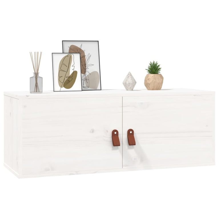 Wandkasten 2 st 80x30x30 cm massief grenenhout wit MeubelReus
