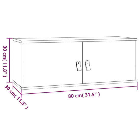 Wandkast 80x30x30 cm massief grenenhout grijs MeubelReus