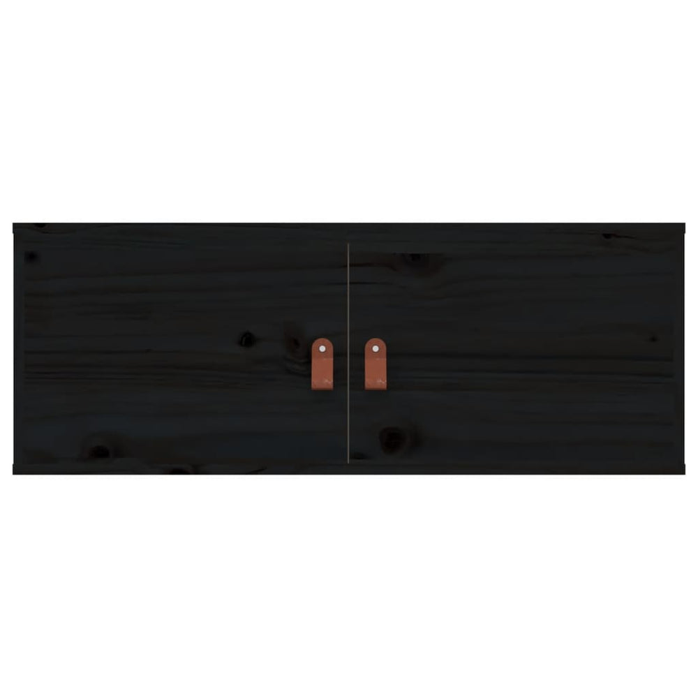 Wandkast 80x30x30 cm massief grenenhout zwart MeubelReus